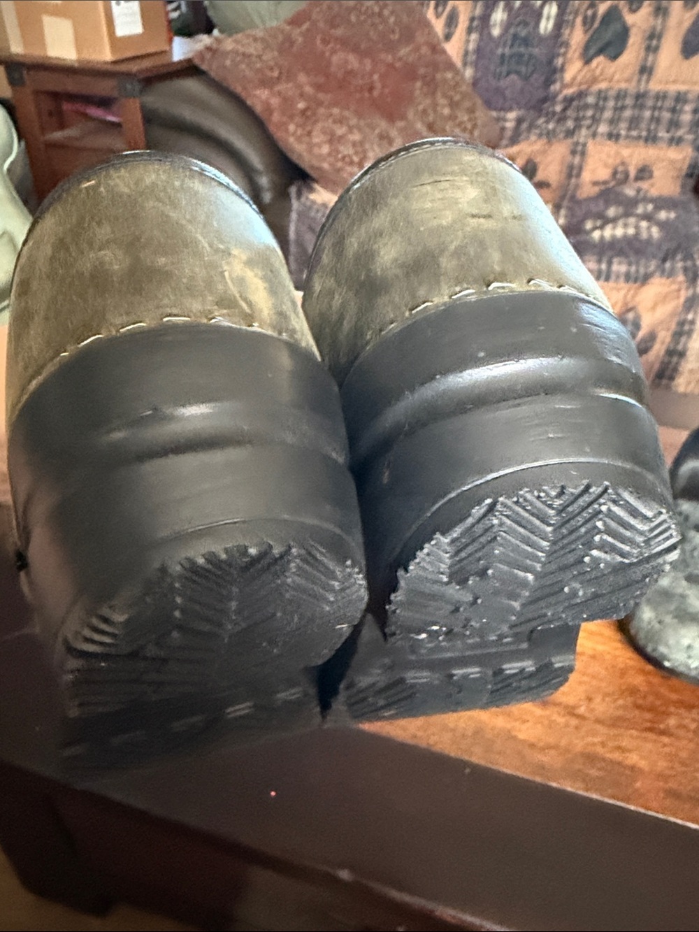 Sanita Danish clogs size 41 olive green leather as new condition - Picture 5 of 8